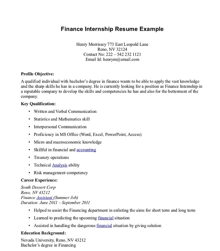 Finance Internships India: Resume, Cover Letter & Action Plan (760 x 866 Pixel)