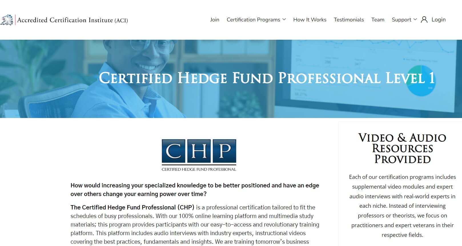 Hedge Fund Consultant CHP Courses